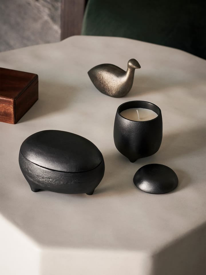 Evoke twin candle in jar, Blackened Aluminium Ferm Living