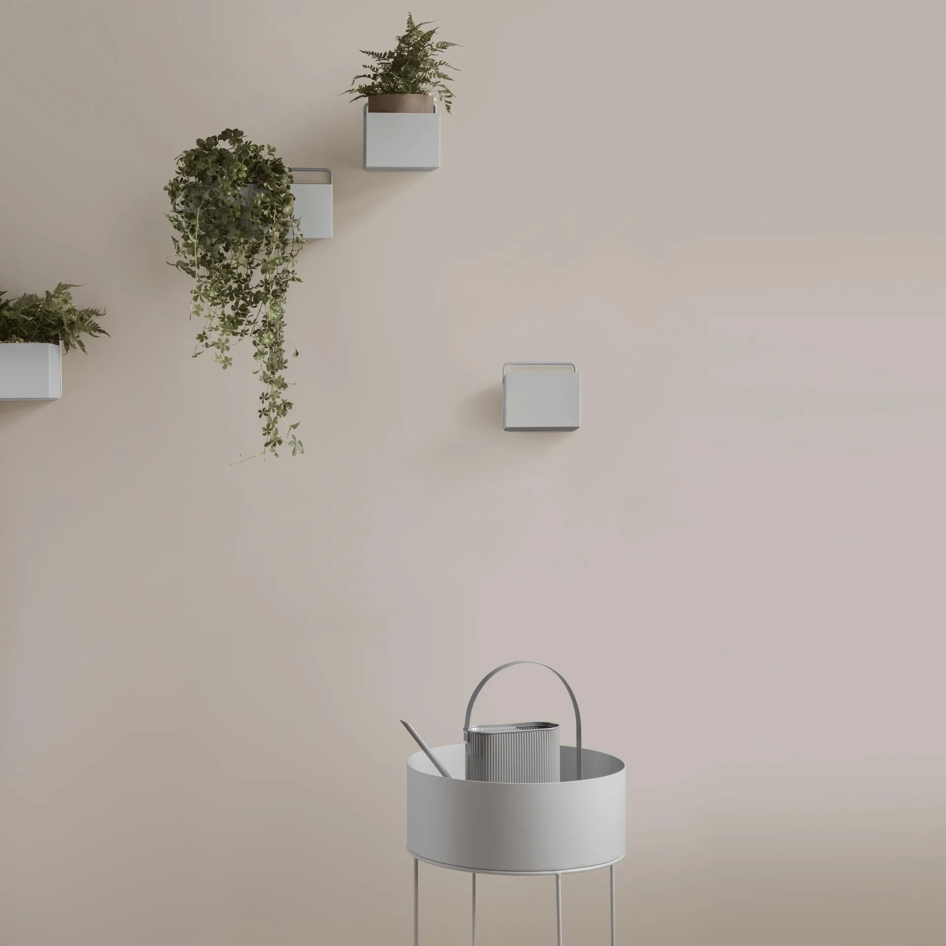 Ferm Living plant box round, light grey Ferm Living