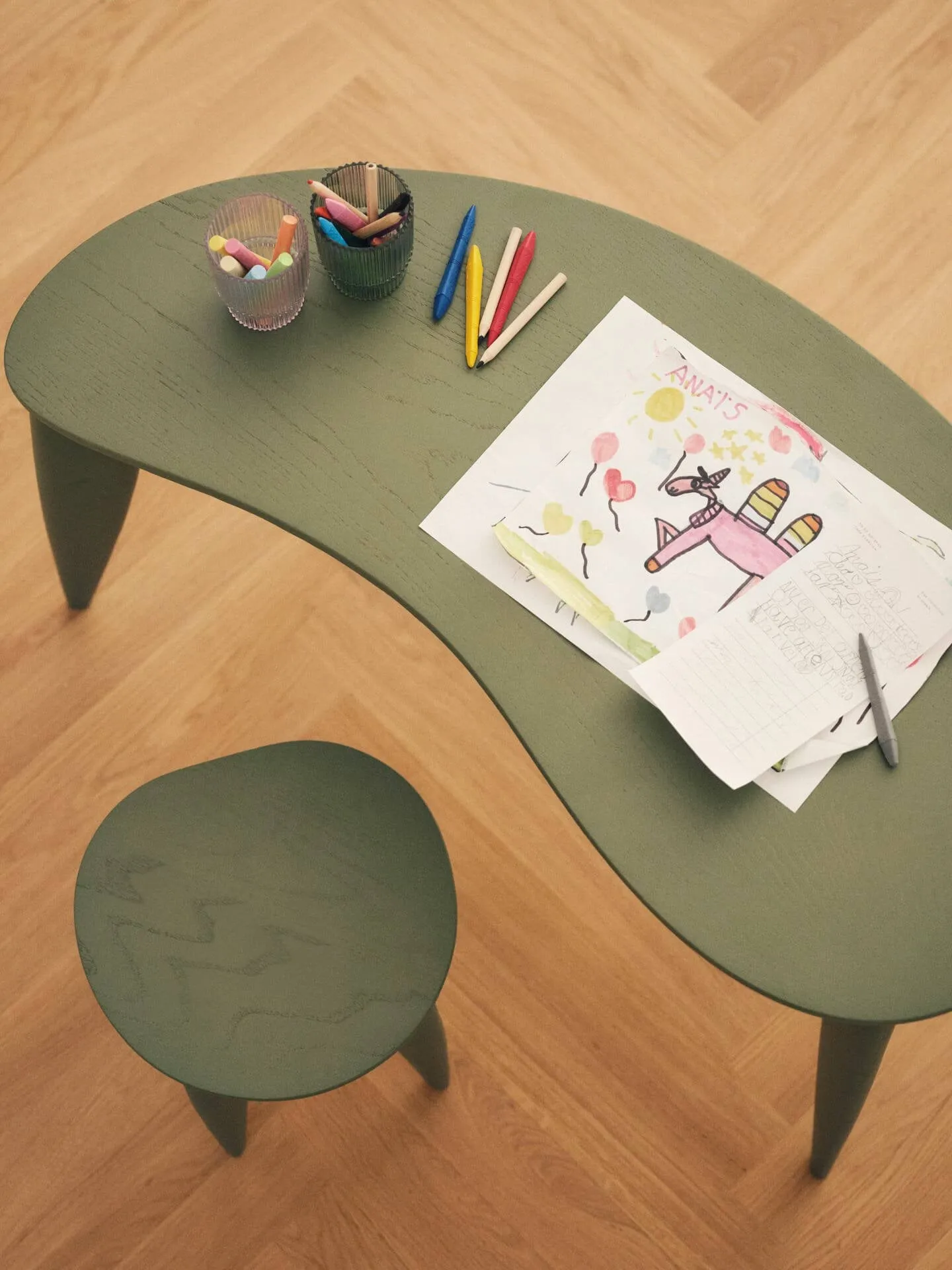 Feve kids round, Elm green Ferm Living