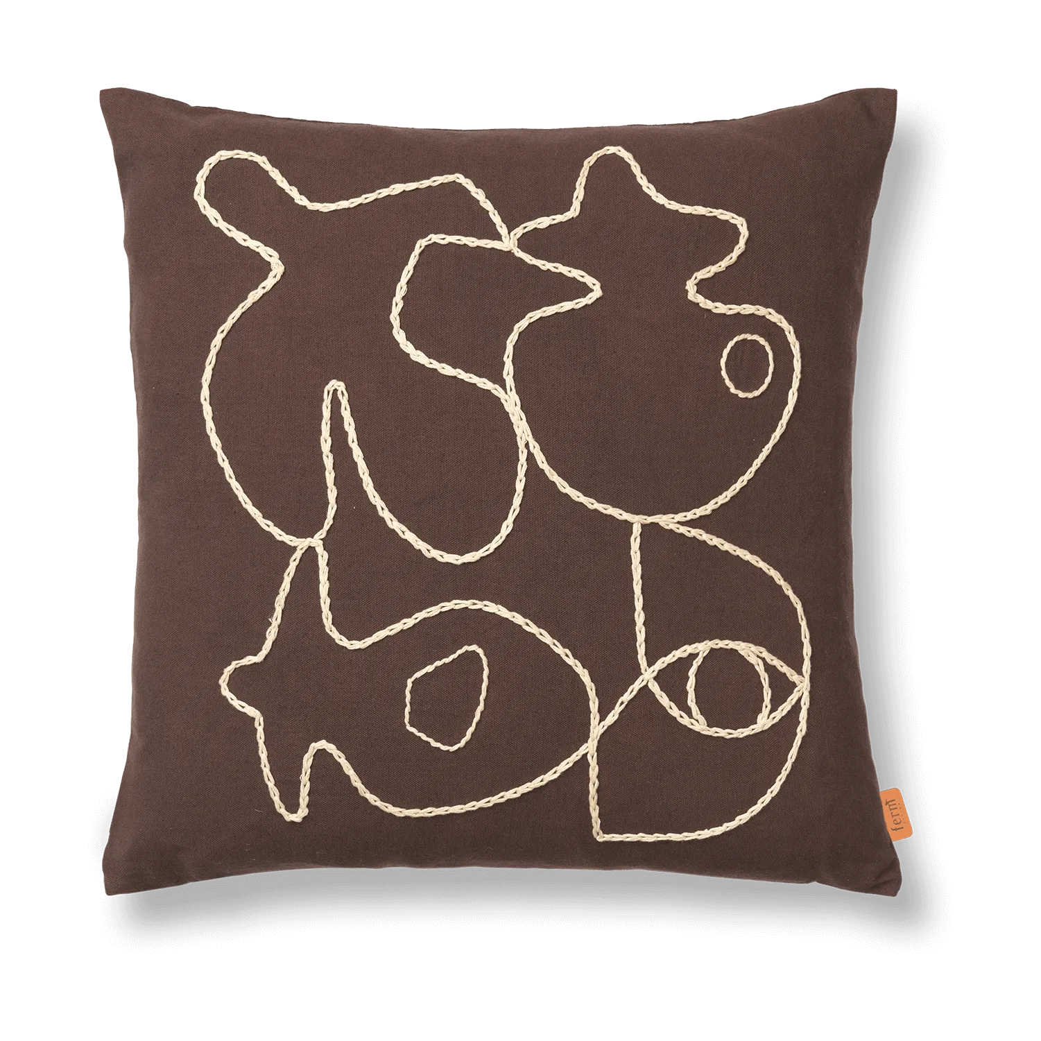 Figure cushion cover 50x50 cm, Coffee-Sand Ferm Living