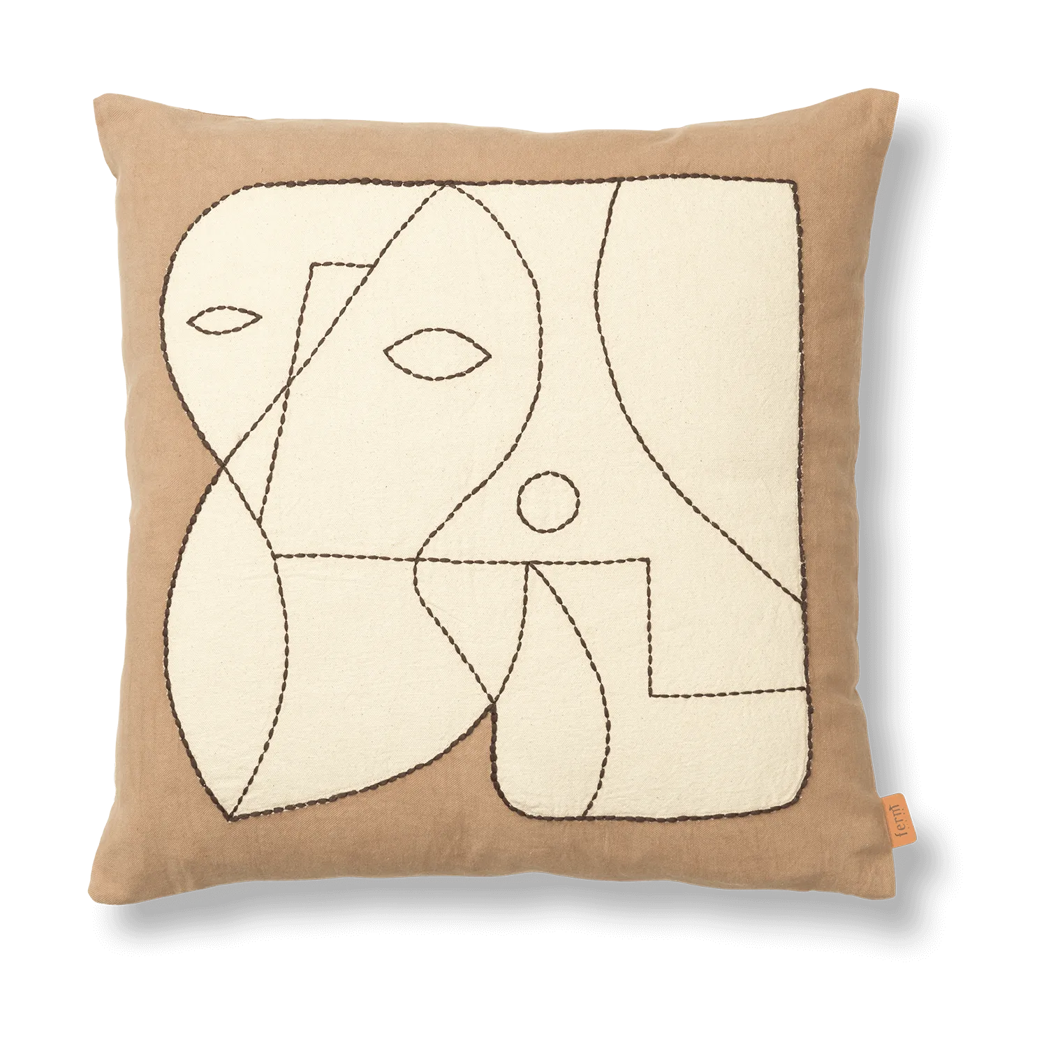Figure cushion cover 50x50 cm, Dark Taupe-Off-white Ferm Living
