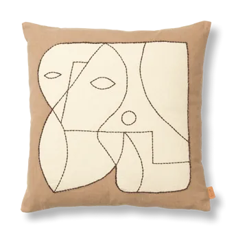 Figure cushion cover 50x50 cm - Dark Taupe-Off-white - Ferm Living