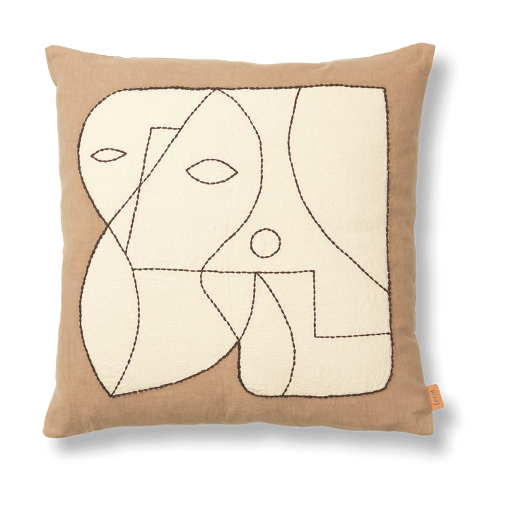 Figure cushion cover 50x50 cm - Dark Taupe-Off-white - Ferm Living