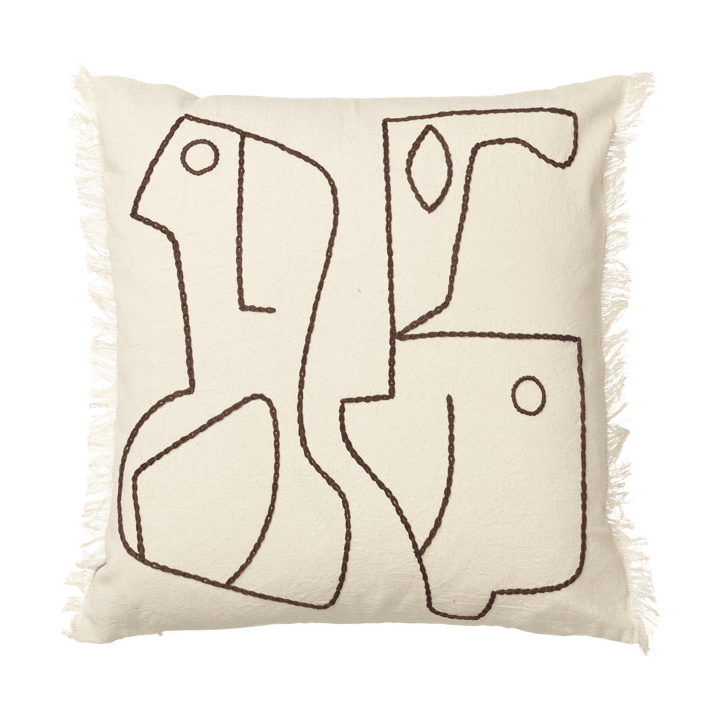 Figure cushion cover 50x50 cm - Off-white-Coffee - Ferm Living