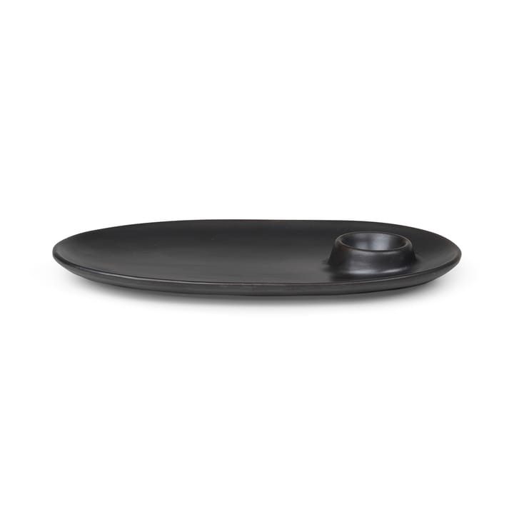Flow breakfast plate 14x23.5 cm - black - Ferm Living