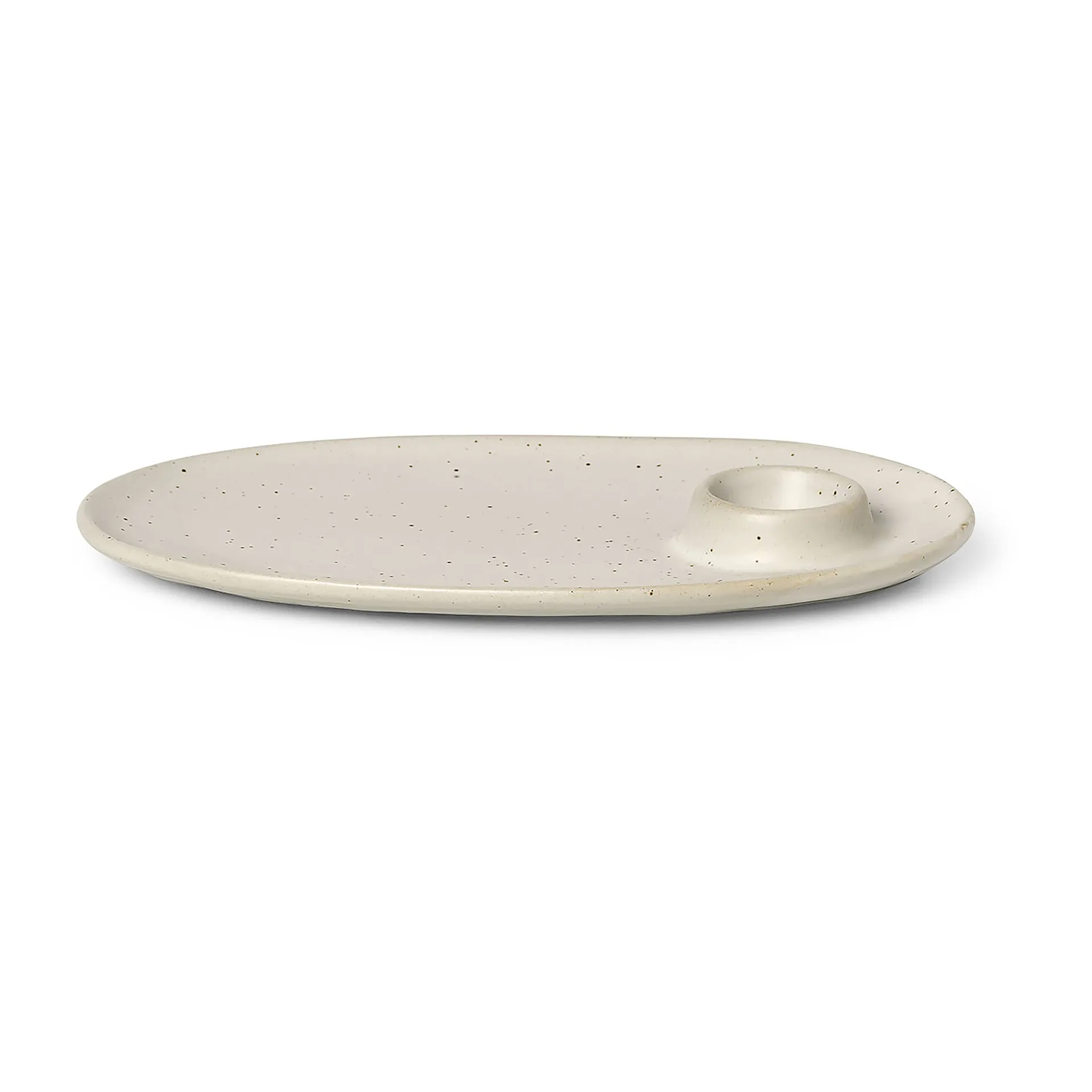 Flow breakfast plate 14x23.5 cm, Off-white speckle Ferm Living