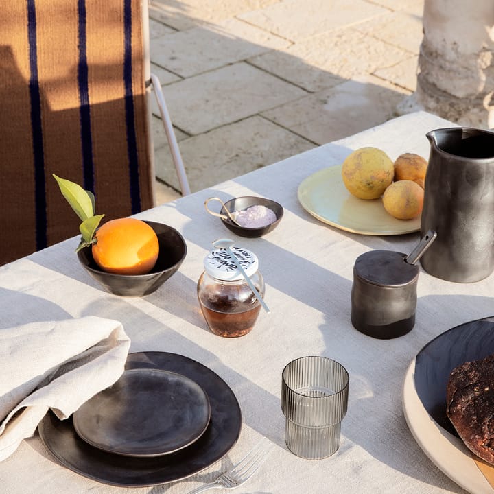 Flow jam-jar with spoon, black Ferm Living