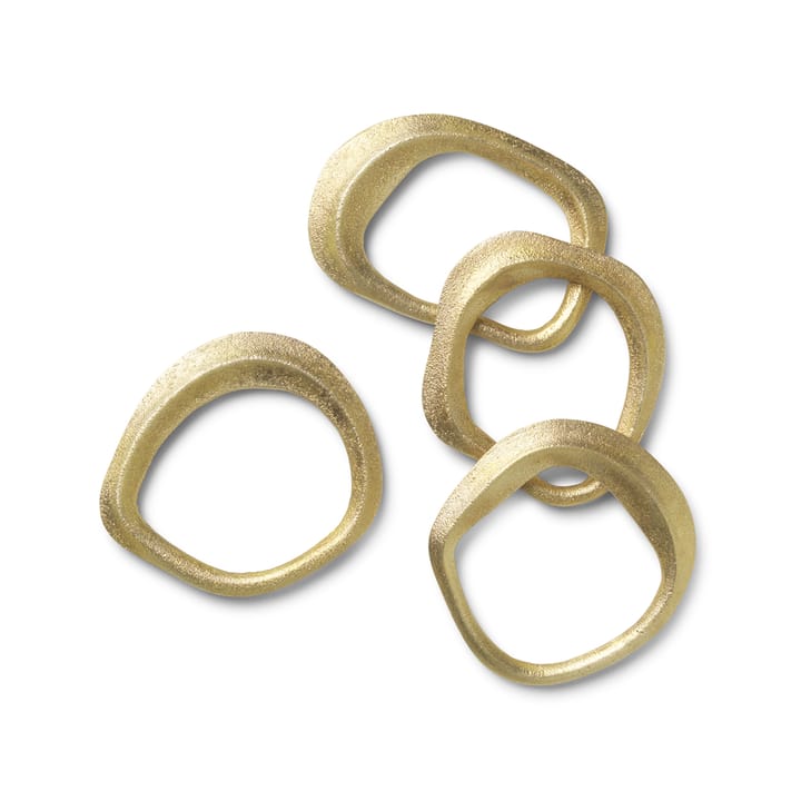 Flow napkin ring 4-pack, Brass ferm LIVING