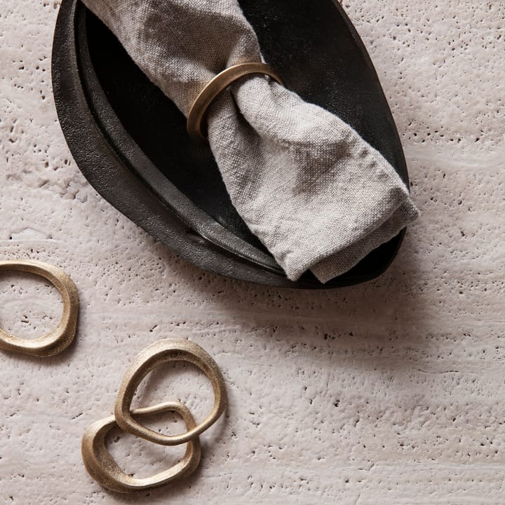 Flow napkin ring 4-pack, Brass Ferm Living