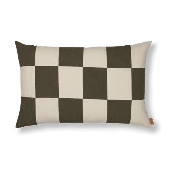 Fold patchwork cushion cover 40x60 cm - Dark Olive -undyed - Ferm Living