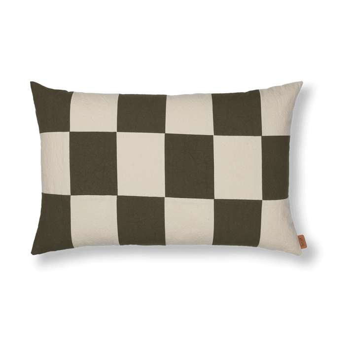 Fold patchwork cushion cover 40x60 cm - Dark Olive -undyed - Ferm Living