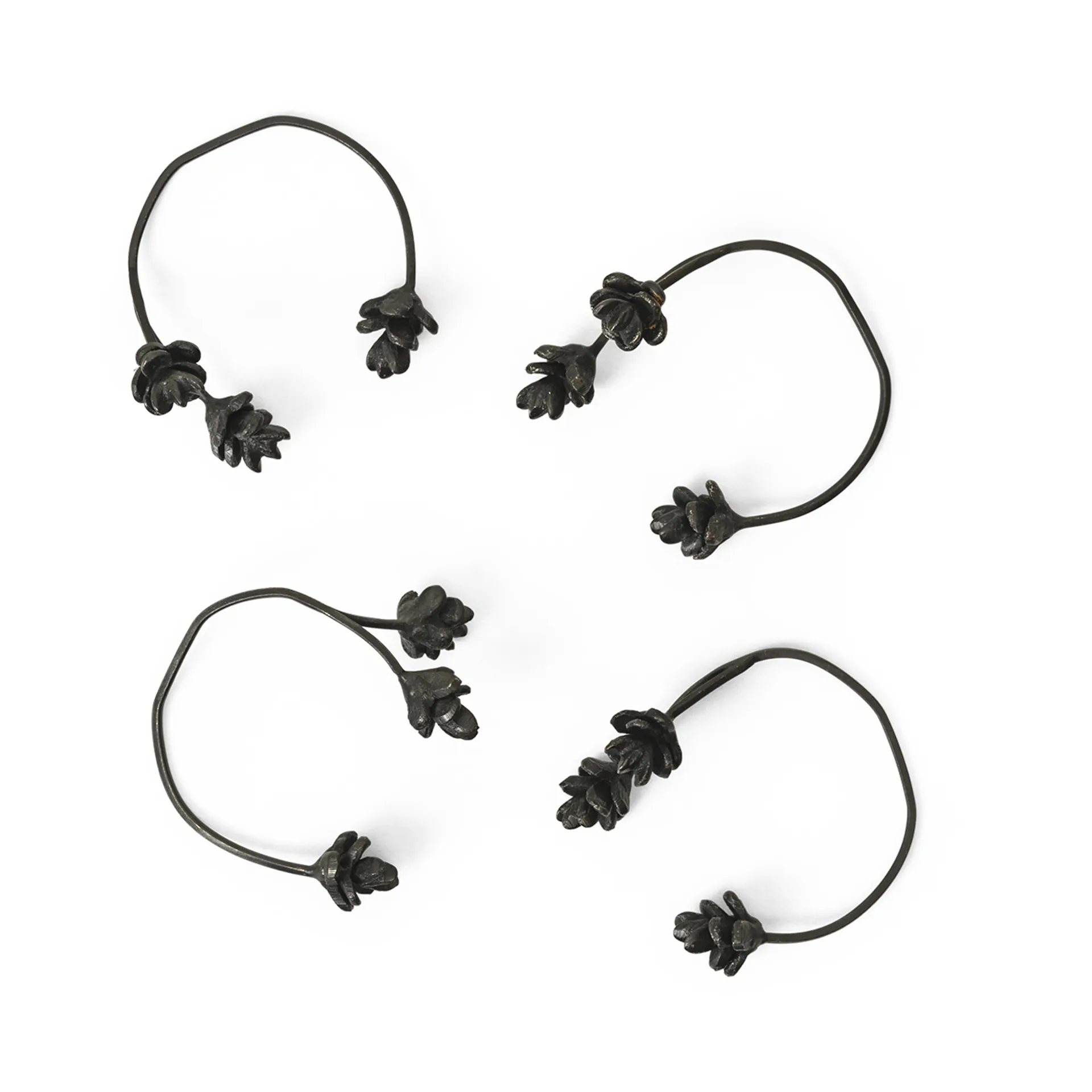Forest napkin ring 4-pack, Black brass Ferm Living