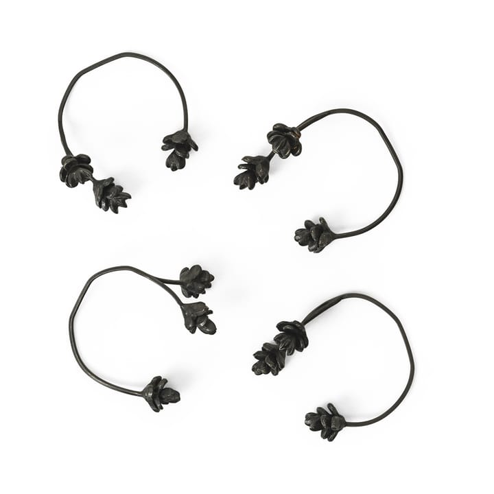 Forest napkin ring 4-pack - Black brass - Ferm Living