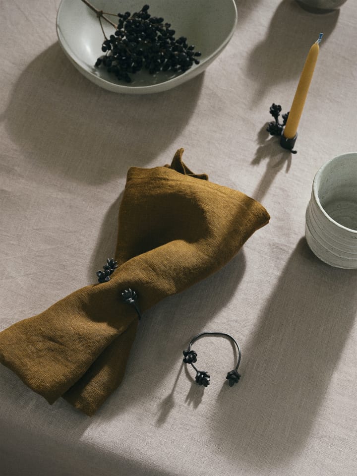 Forest napkin ring 4-pack, Black brass Ferm Living