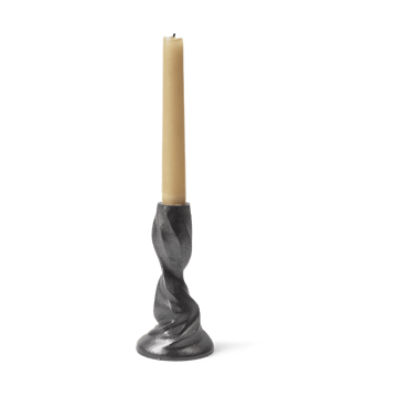 Gale candlestick 13 cm - Blackened Aluminium - Ferm Living