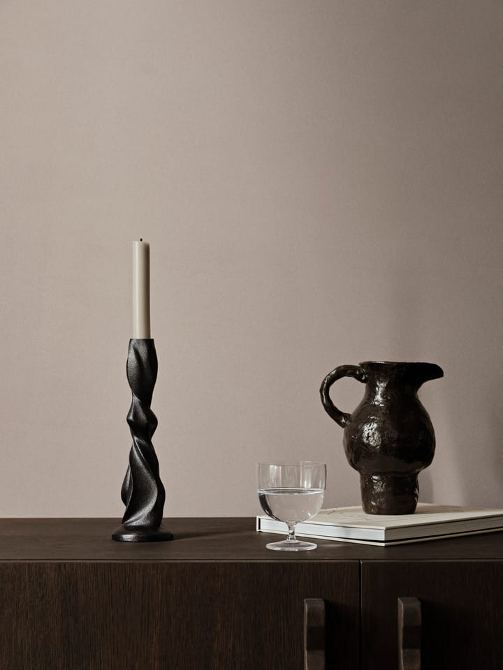 Gale candlestick 25 cm, Blackened Aluminium Ferm Living
