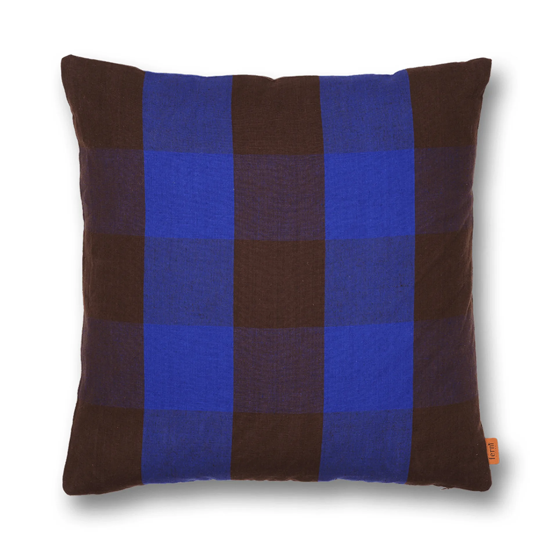 Grand cushion 50x50 cm, Chocolate-bright blue Ferm Living