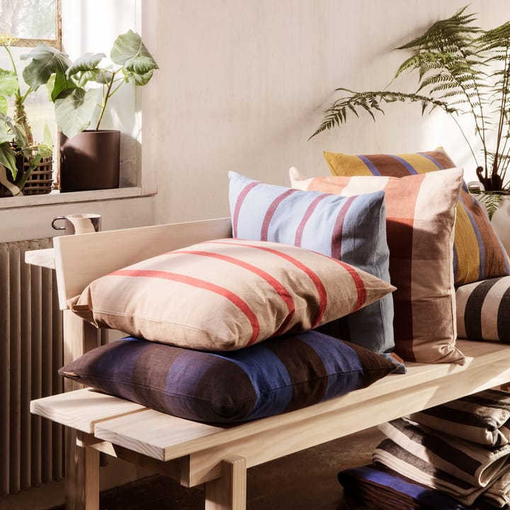 Grand cushion 50x50 cm, Faded blue-burgundy Ferm Living