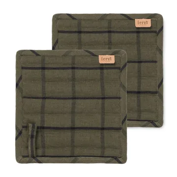 Hale oven mitt 2-pack - green-black - Ferm Living