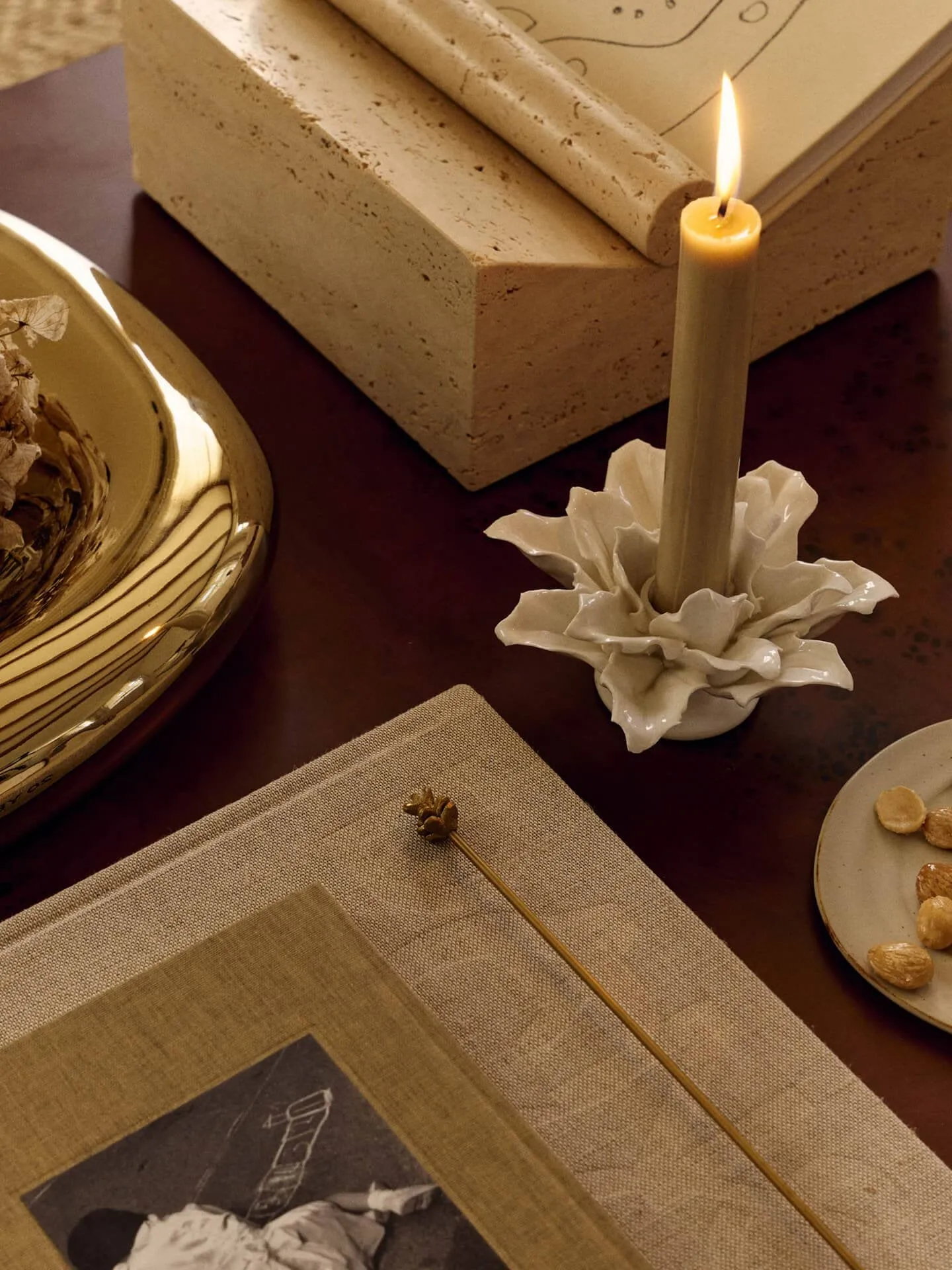 Holly Leaf candle holder, Off-white Ferm Living