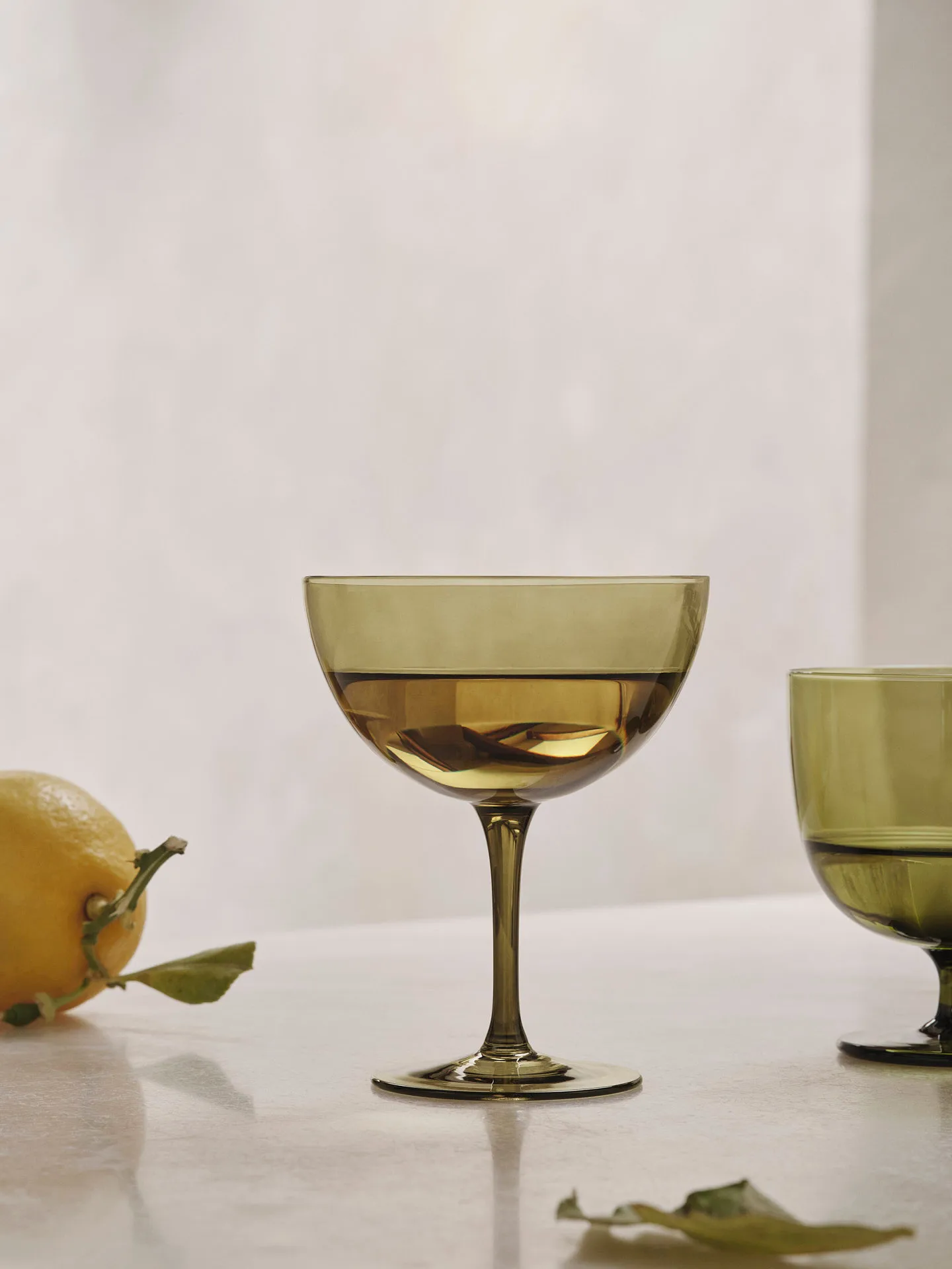 Host cocktail glass 24 cl 2-pack, Moss green Ferm Living