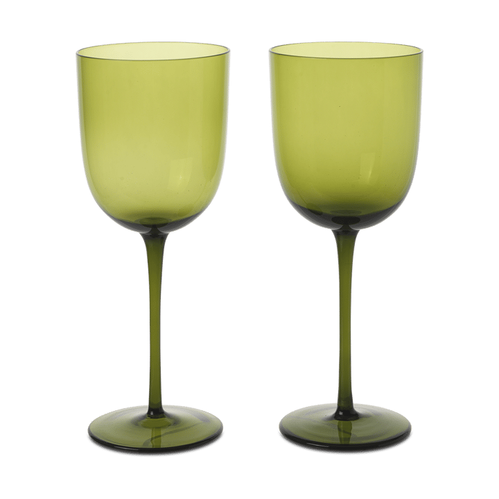 Host white wine glass 30 cl 2-pack - Moss Green - Ferm Living