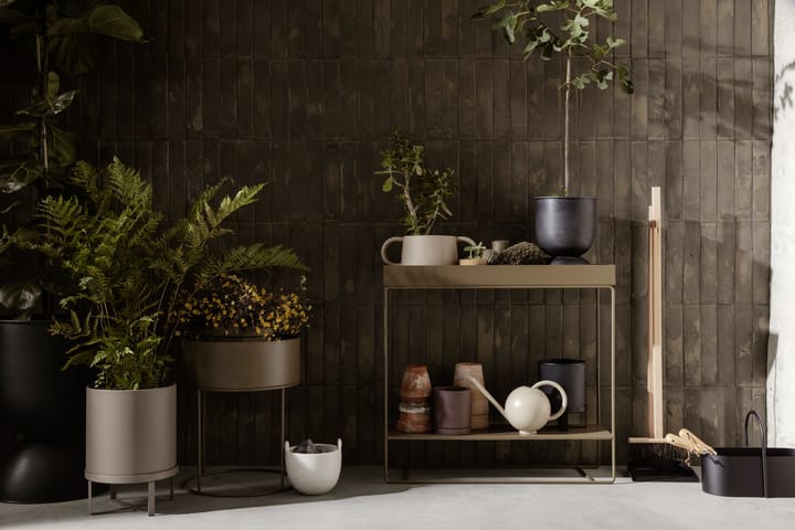 Hourglass flower pot extra small Ø21 cm, Black-dark grey Ferm Living