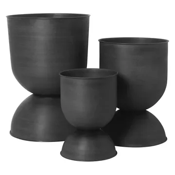Hourglass flower pot medium Ø40 cm - Black-dark grey - Ferm Living