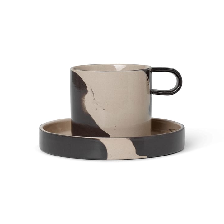 Inlay cup with saucer - Sand-brown - Ferm Living