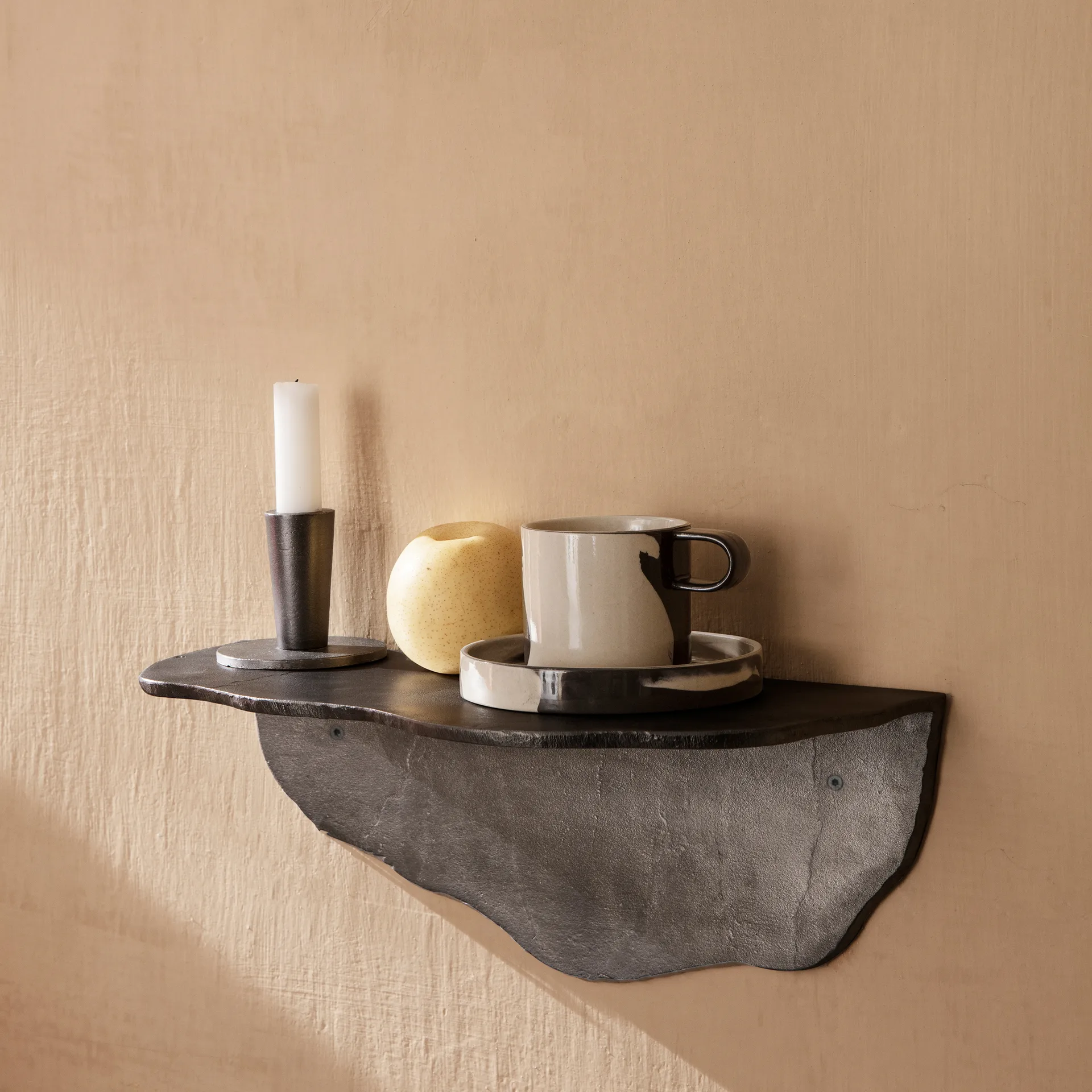 Inlay cup with saucer, Sand-brown Ferm Living