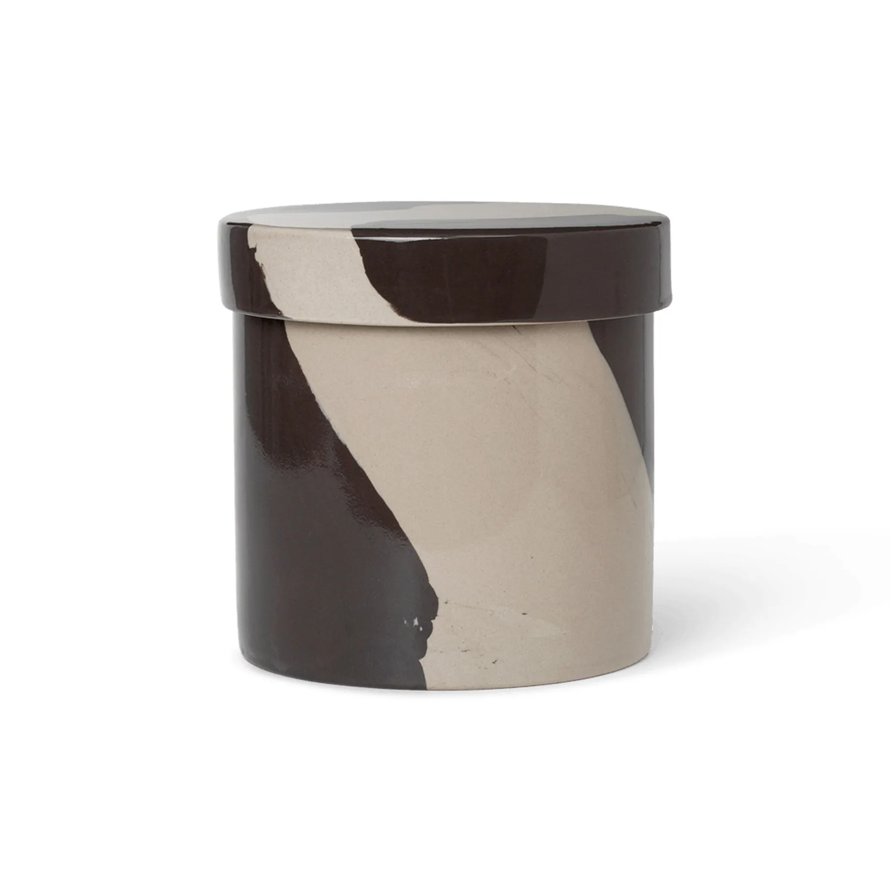 Inlay storage jar Ø14.5 cm, Sand-brown Ferm Living