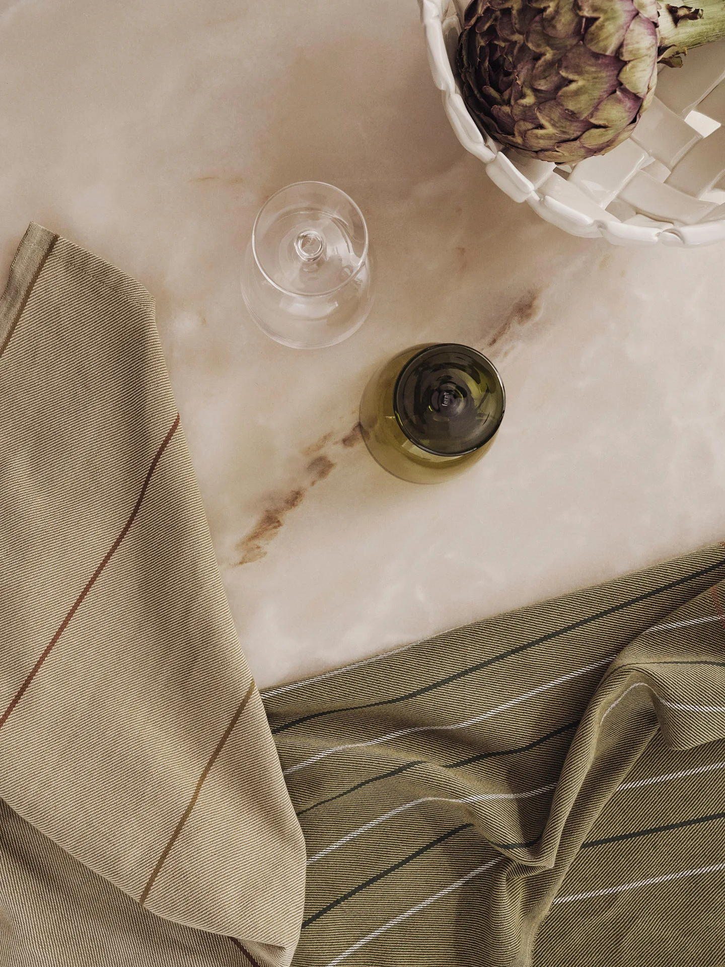 Ito kitchen towel 50x70 cm 2-pack, Seaweed-flax Ferm Living