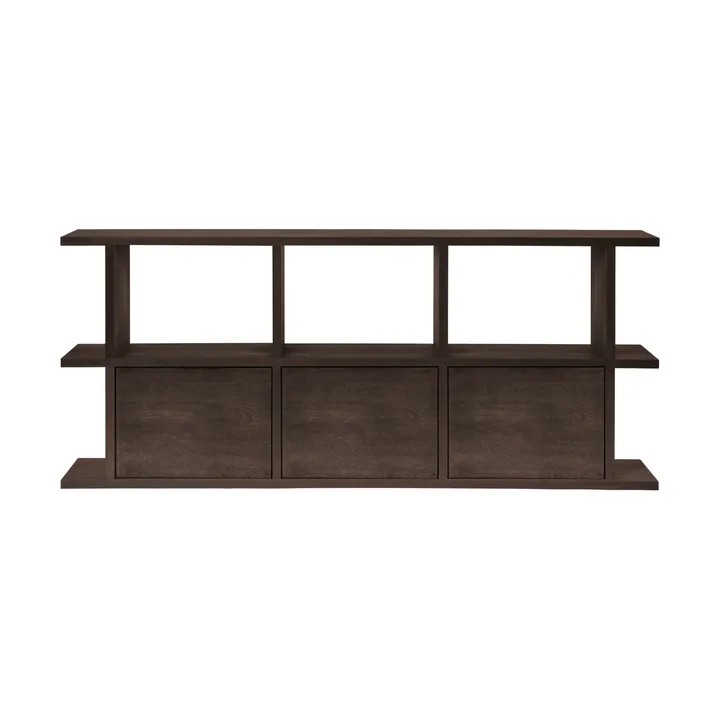 Kona bookshelf 3x2 - Dark stained, incl. 3 cabinet inserts - Ferm Living