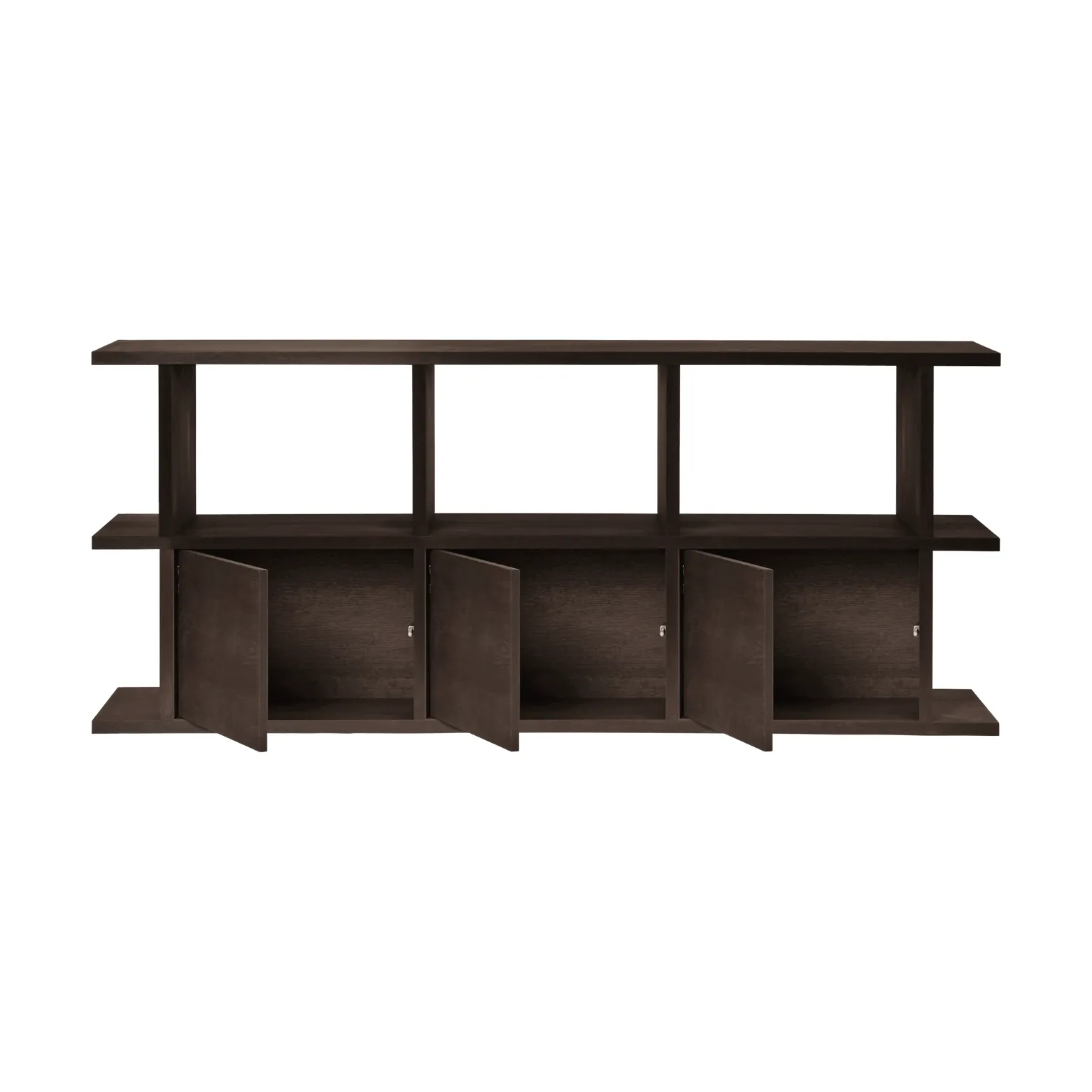 Kona bookshelf 3x2, Dark stained, incl. 3 cabinet inserts Ferm Living