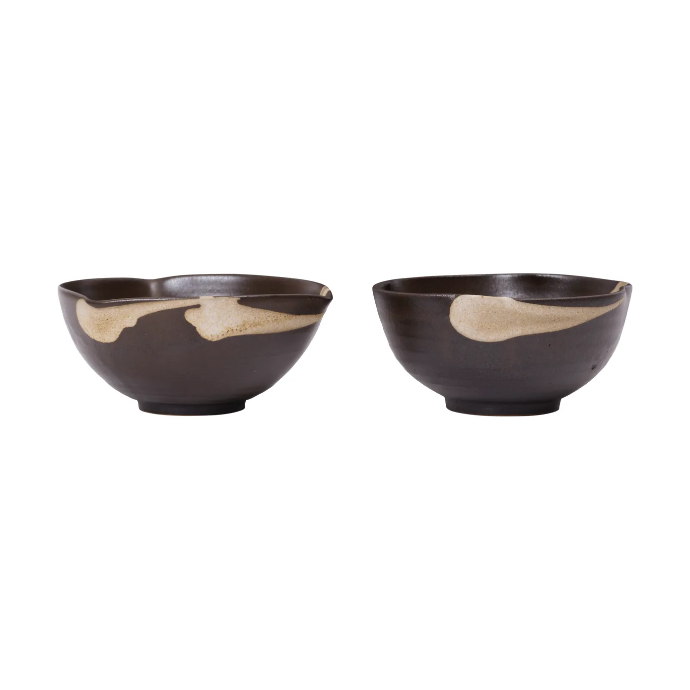 Koyo bowl 2-pack, Dark brown-buff, Ø11.5x6 cm Ferm Living
