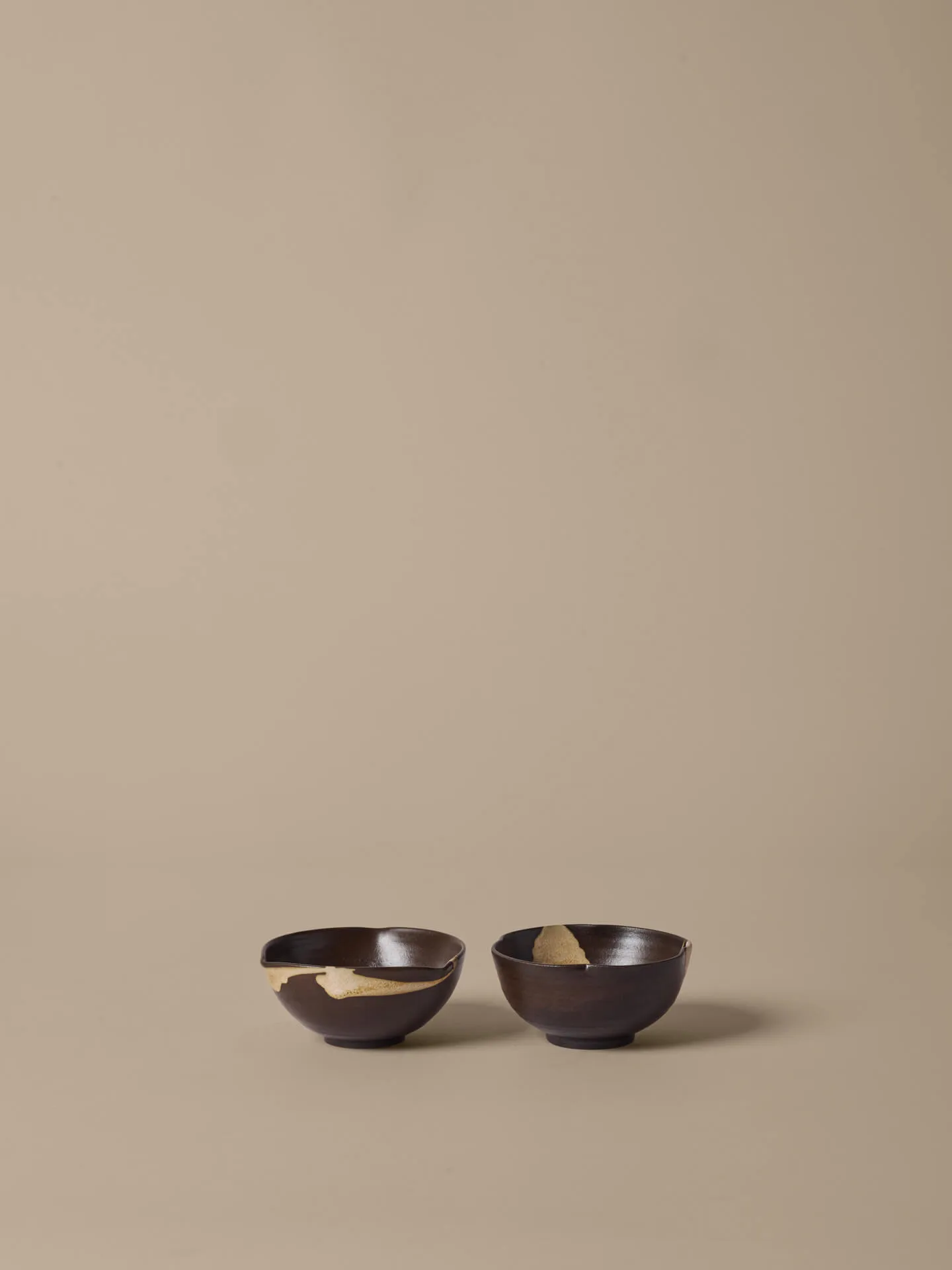Koyo bowl 2-pack, Dark brown-buff, Ø11.5x6 cm Ferm Living