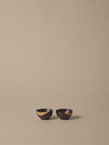 Koyo bowl 2-pack - Dark brown-buff, Ø8.5x4.5 cm - Ferm Living