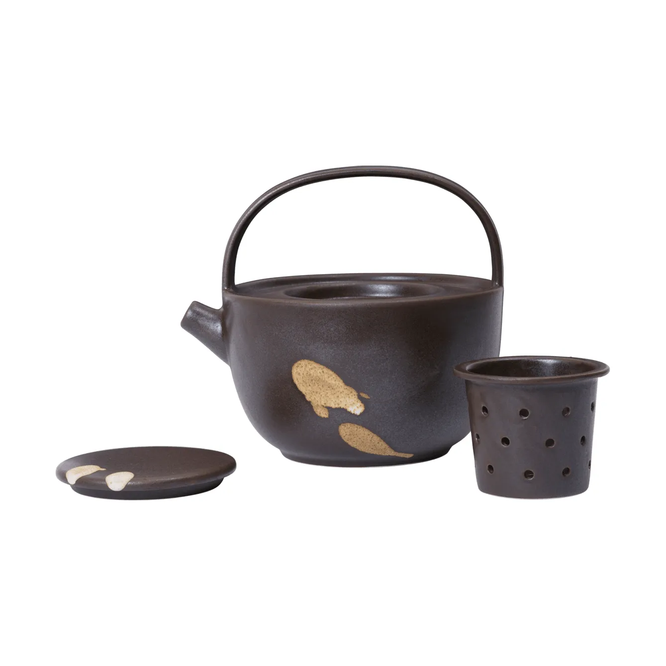 Koyo teapot 0.85 L, Dark brown-buff Ferm Living