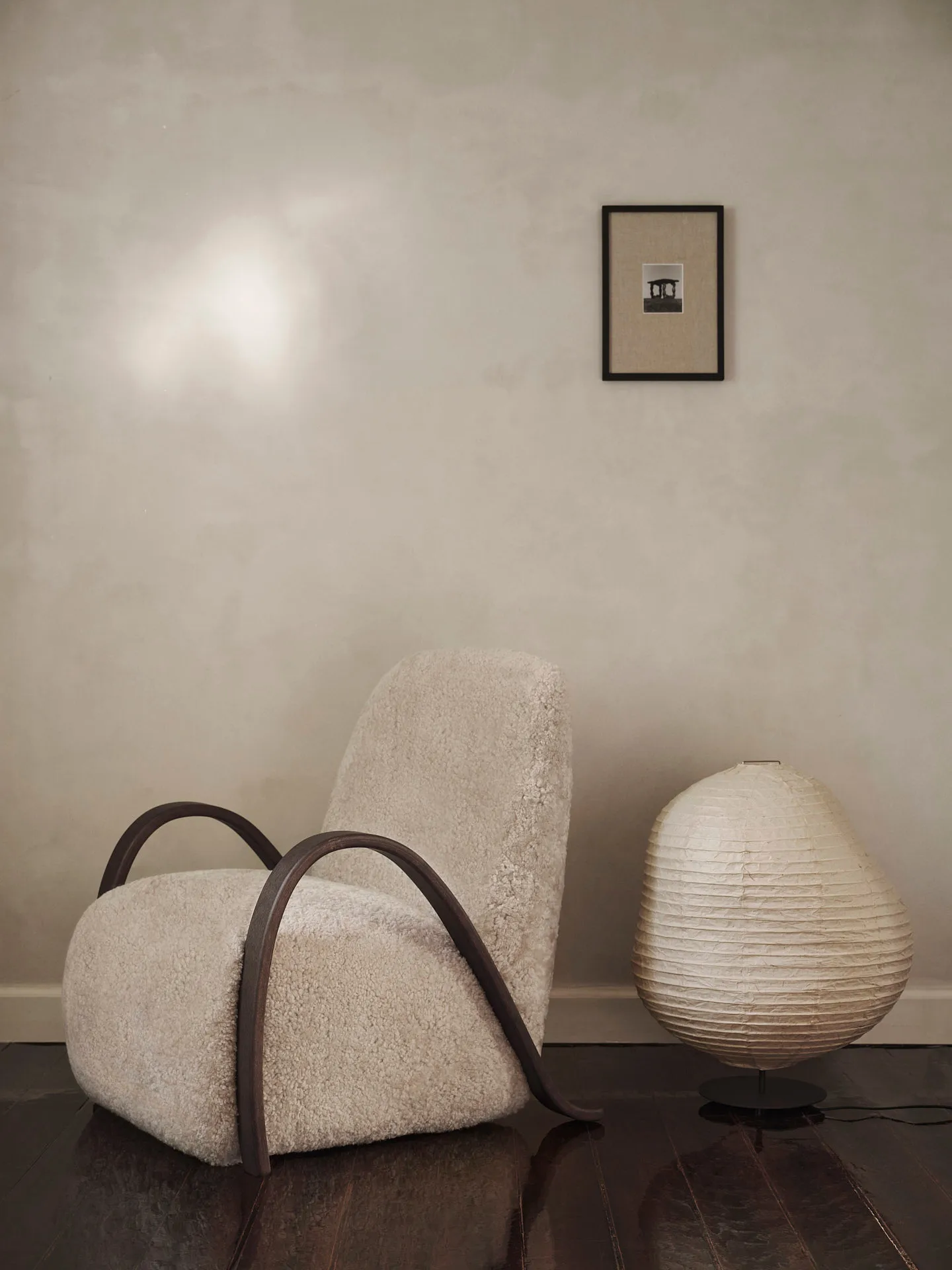 Kurbis floor lamp low, Natural-black Ferm Living
