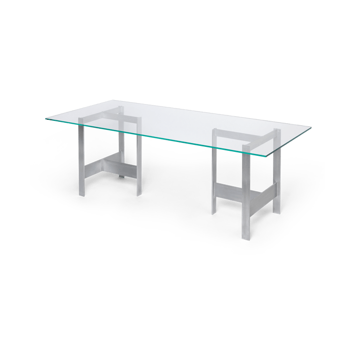 Lager dining table 90x200 cm - Glass-aluminium - Ferm Living