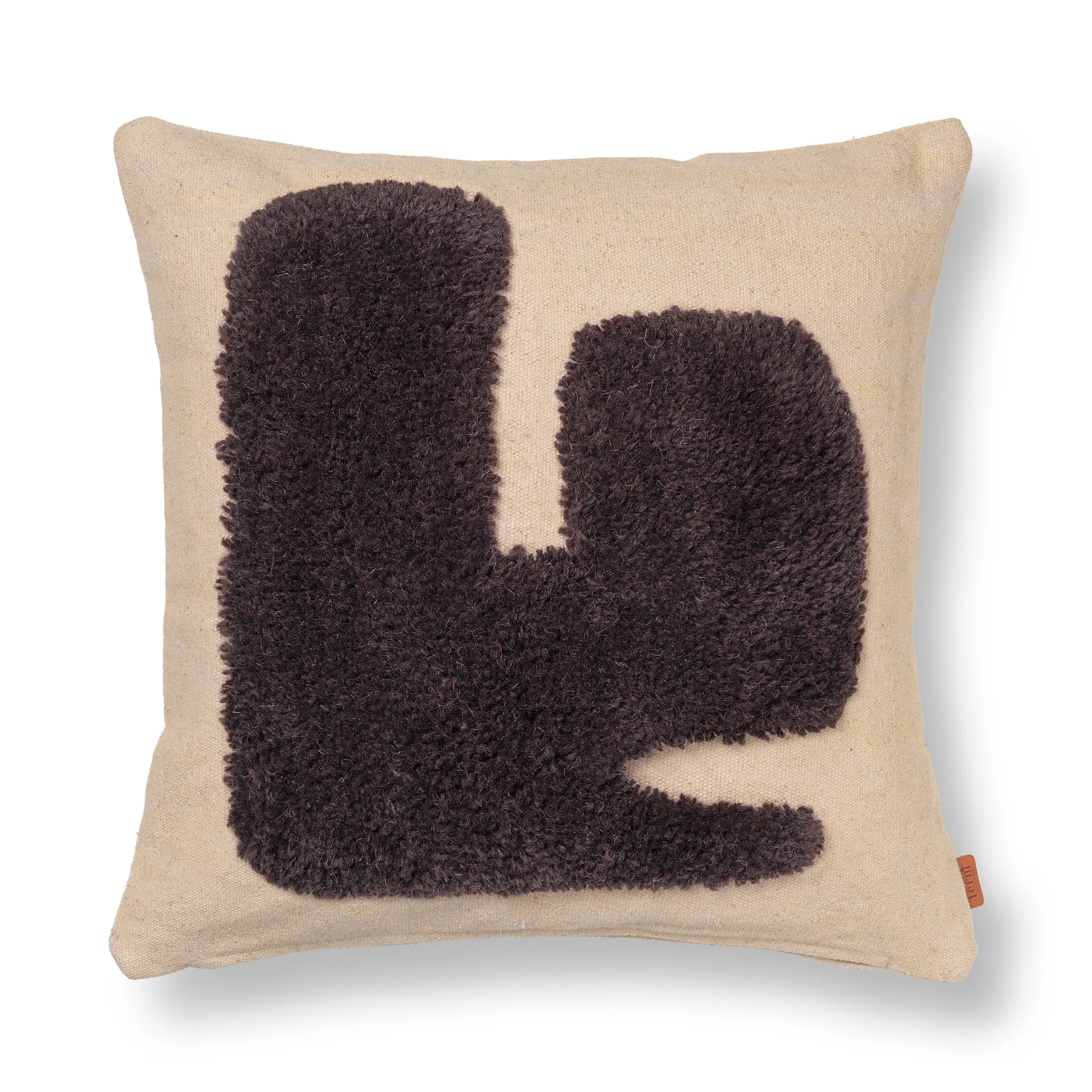 Lay cushion 50x50 cm, Sand / Dark Brown Ferm Living