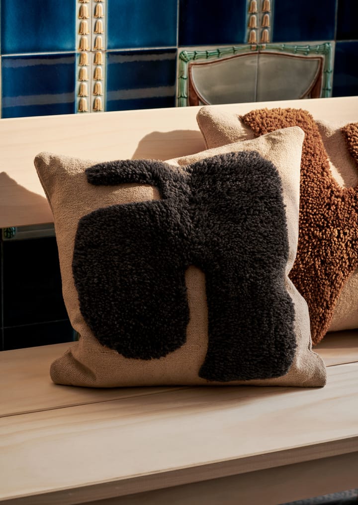 Lay cushion 50x50 cm, Sand / Dark Brown Ferm Living