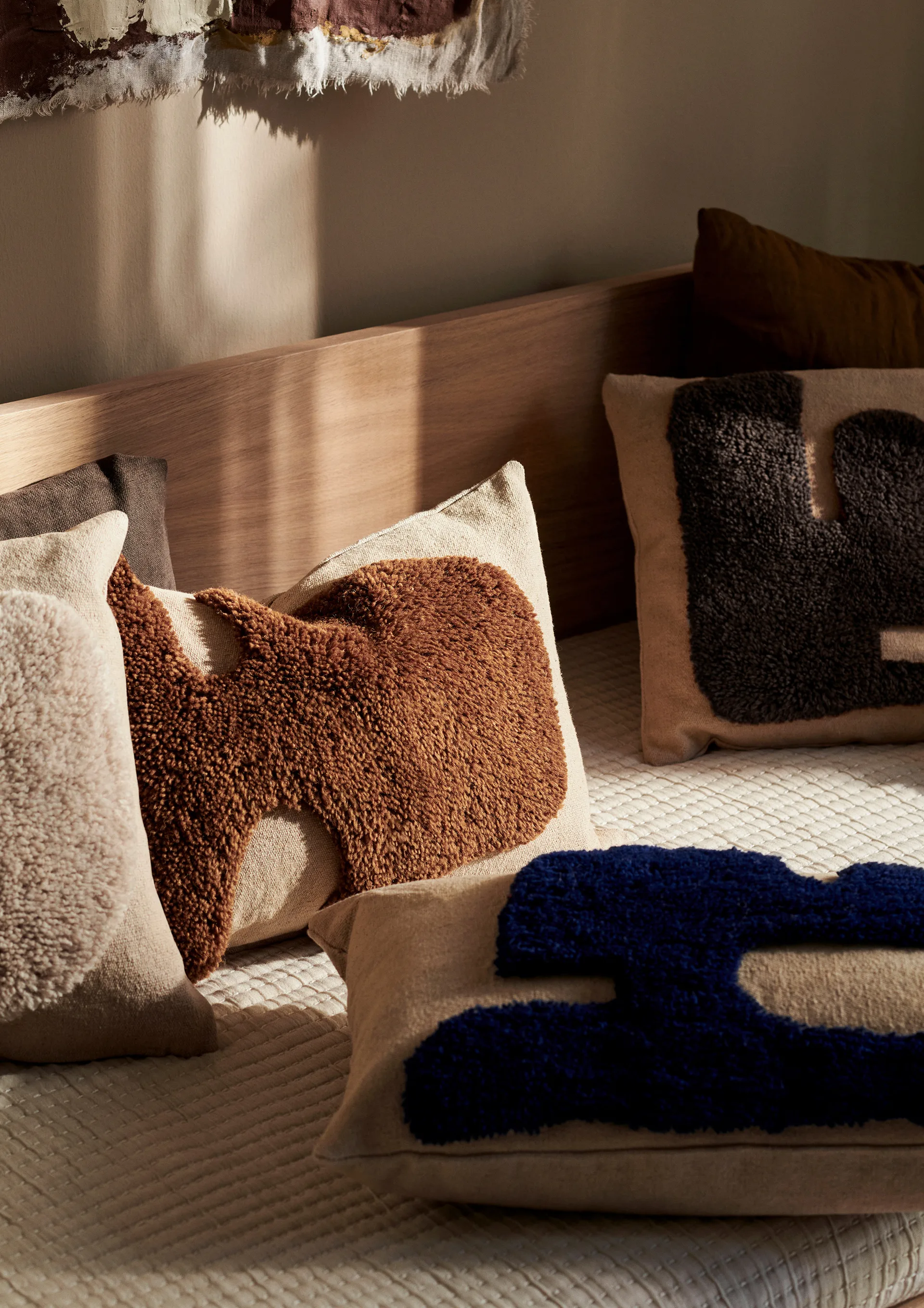 Lay rectangular cushion 40x60 cm, Sand / Bright Blue Ferm Living