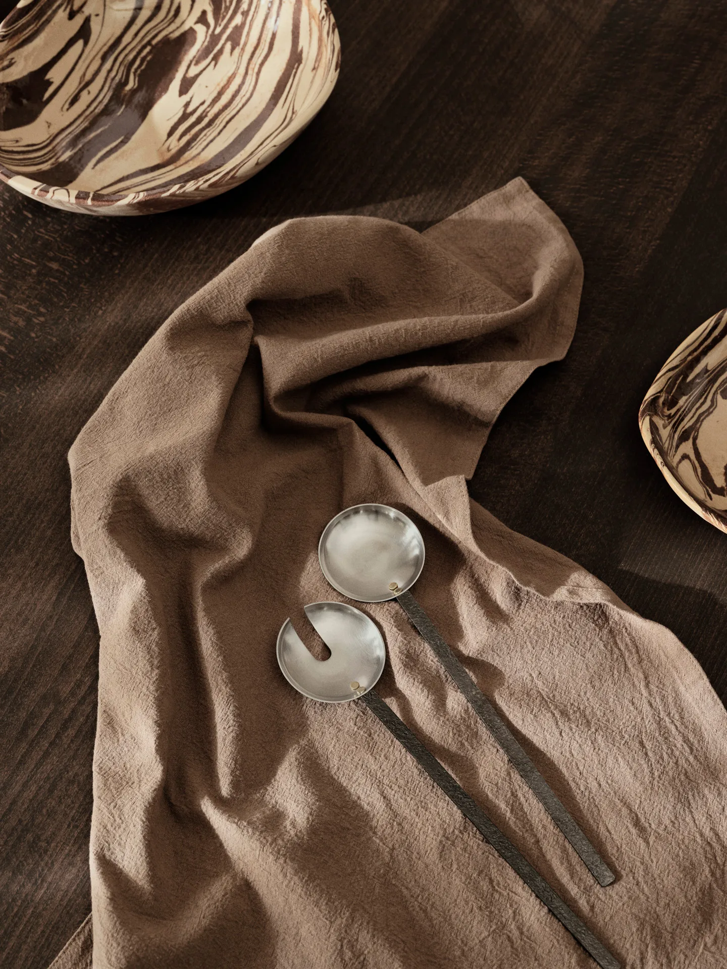 Obra salad servers 2 pieces, Stainless Steel Ferm Living