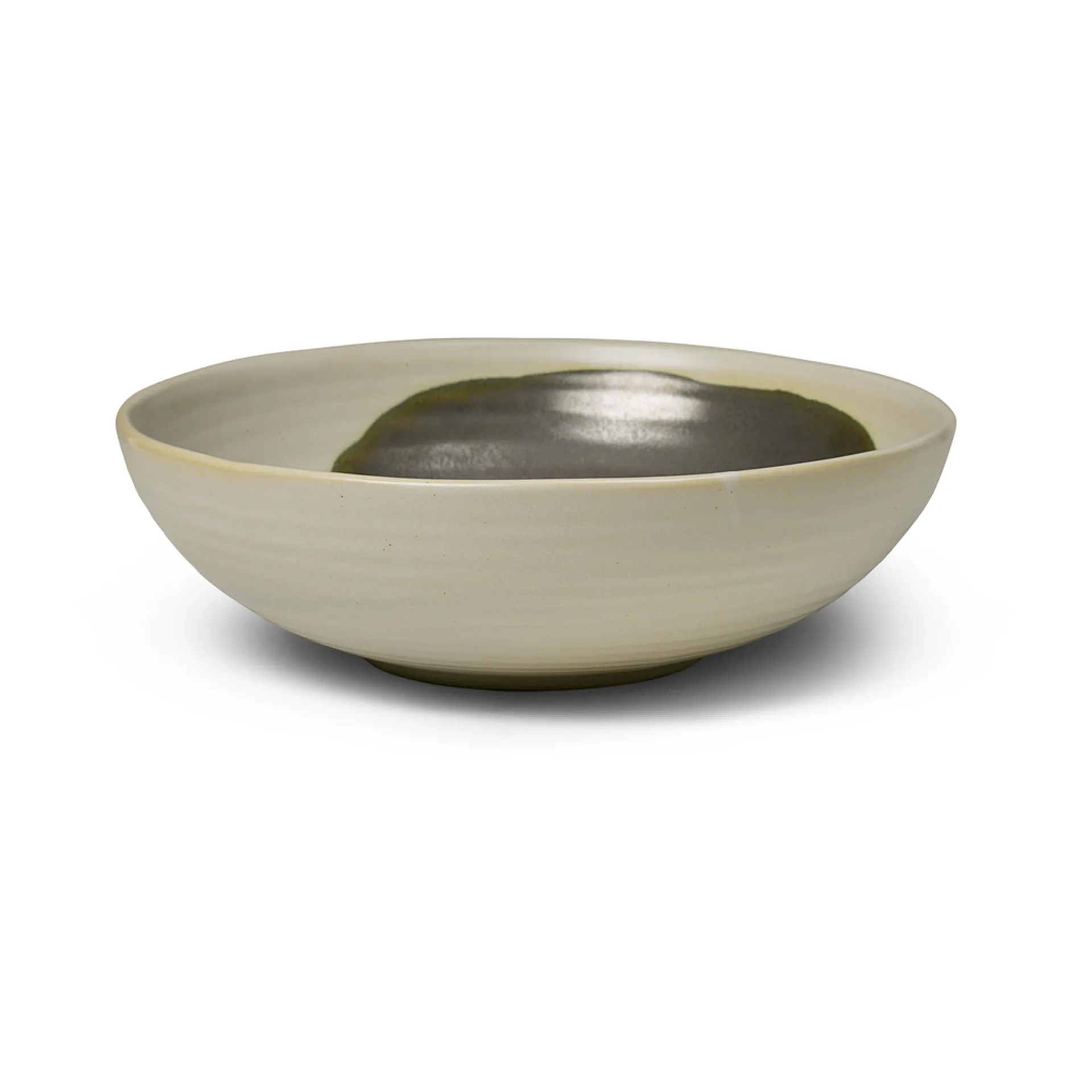 Omhu bowl large ⌀28 cm, off white-charcoal Ferm Living