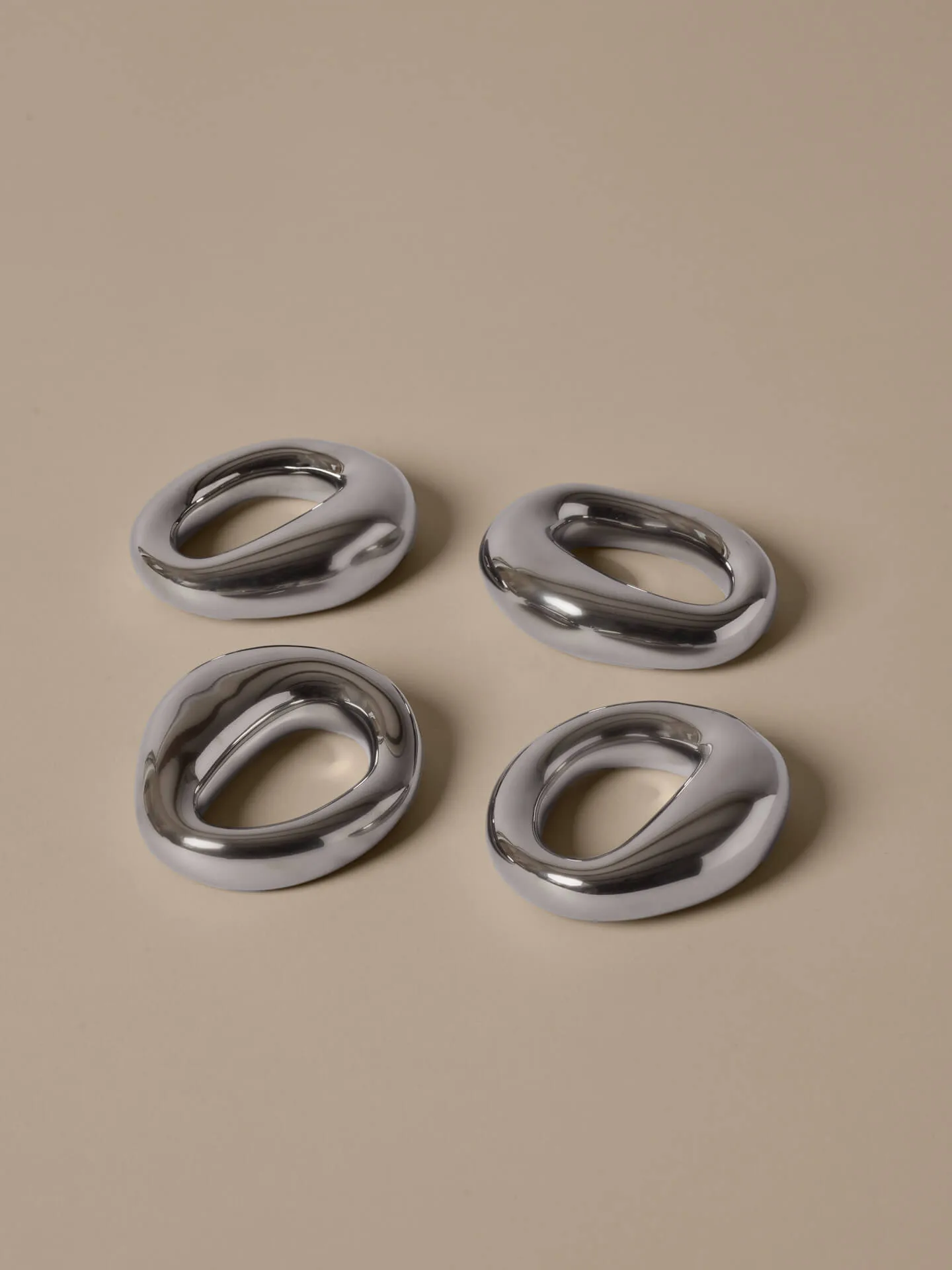 Orrith napkin ring 4-pack, Silver Ferm Living