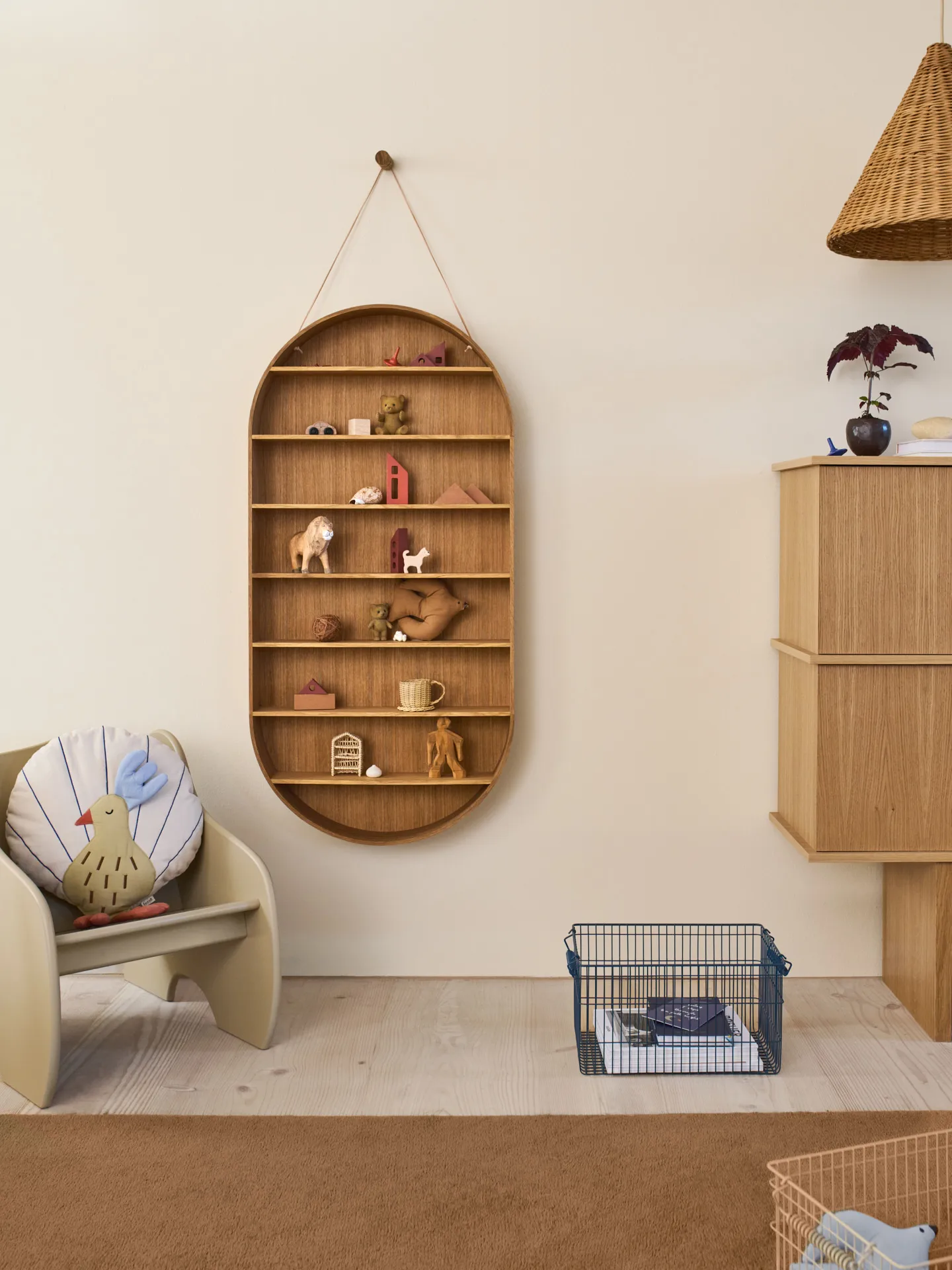 Oval Dorm shelf, Oiled oak Ferm Living