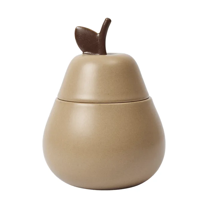 Pear ceramic bowl with lid, Cashmere Ferm Living