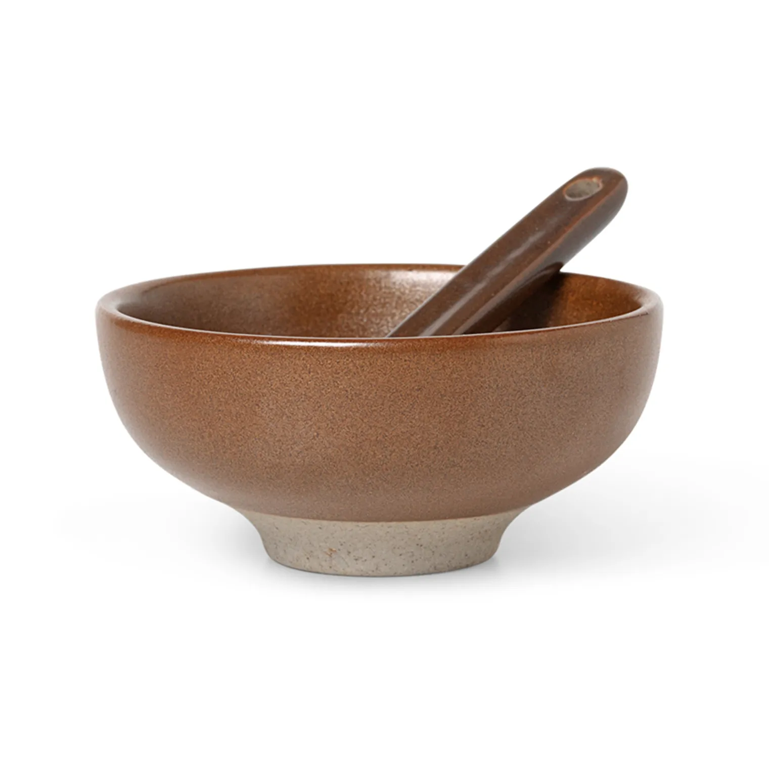 Petite salt bowl with spoon 2 pieces, Chocolate Ferm Living