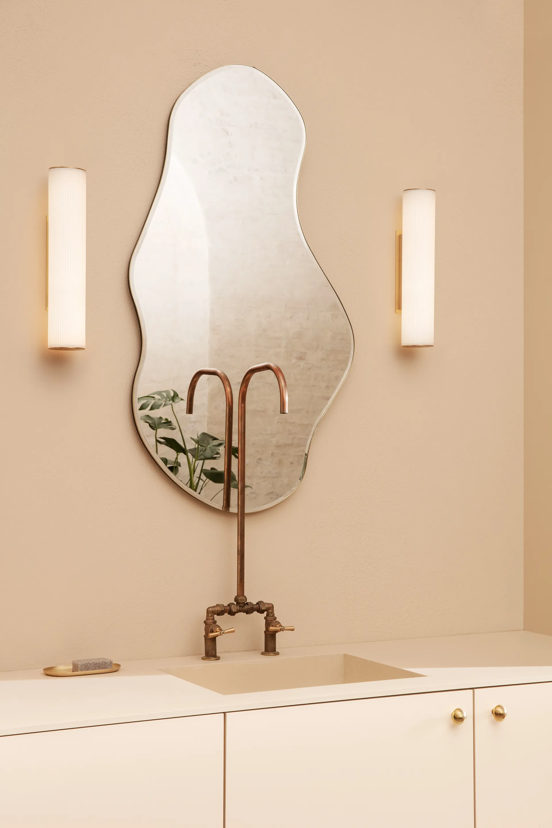 Pond mirror large, Brass Ferm Living